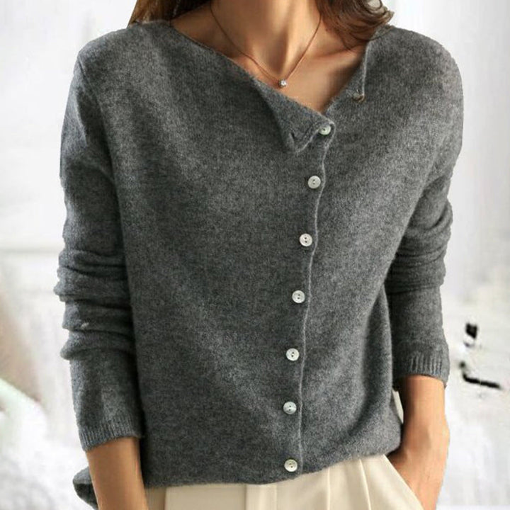 Women's Relaxed Button Up Cardigan with V Neck