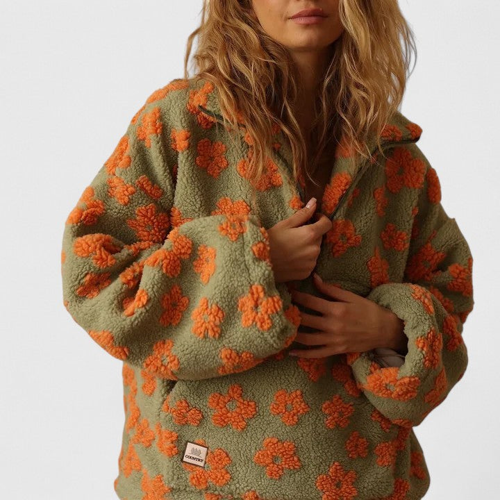 Women's Chic Oversized Chunky Knit Half Zip Jumper