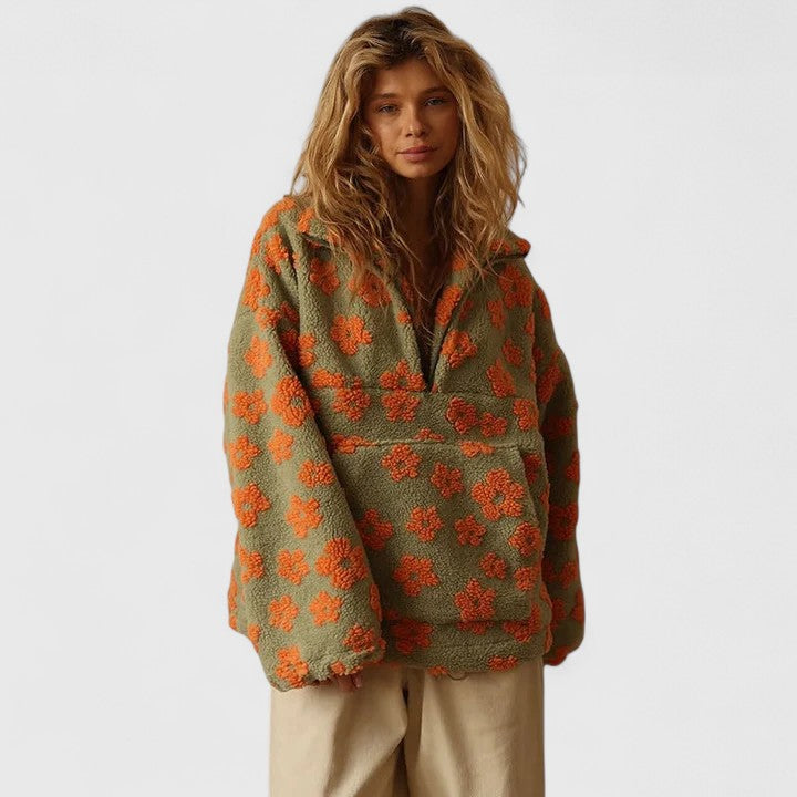 Women's Chic Oversized Chunky Knit Half Zip Jumper
