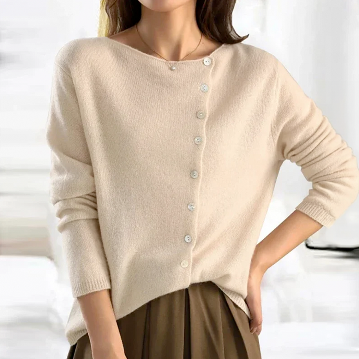 Women's Relaxed Button Up Cardigan with V Neck